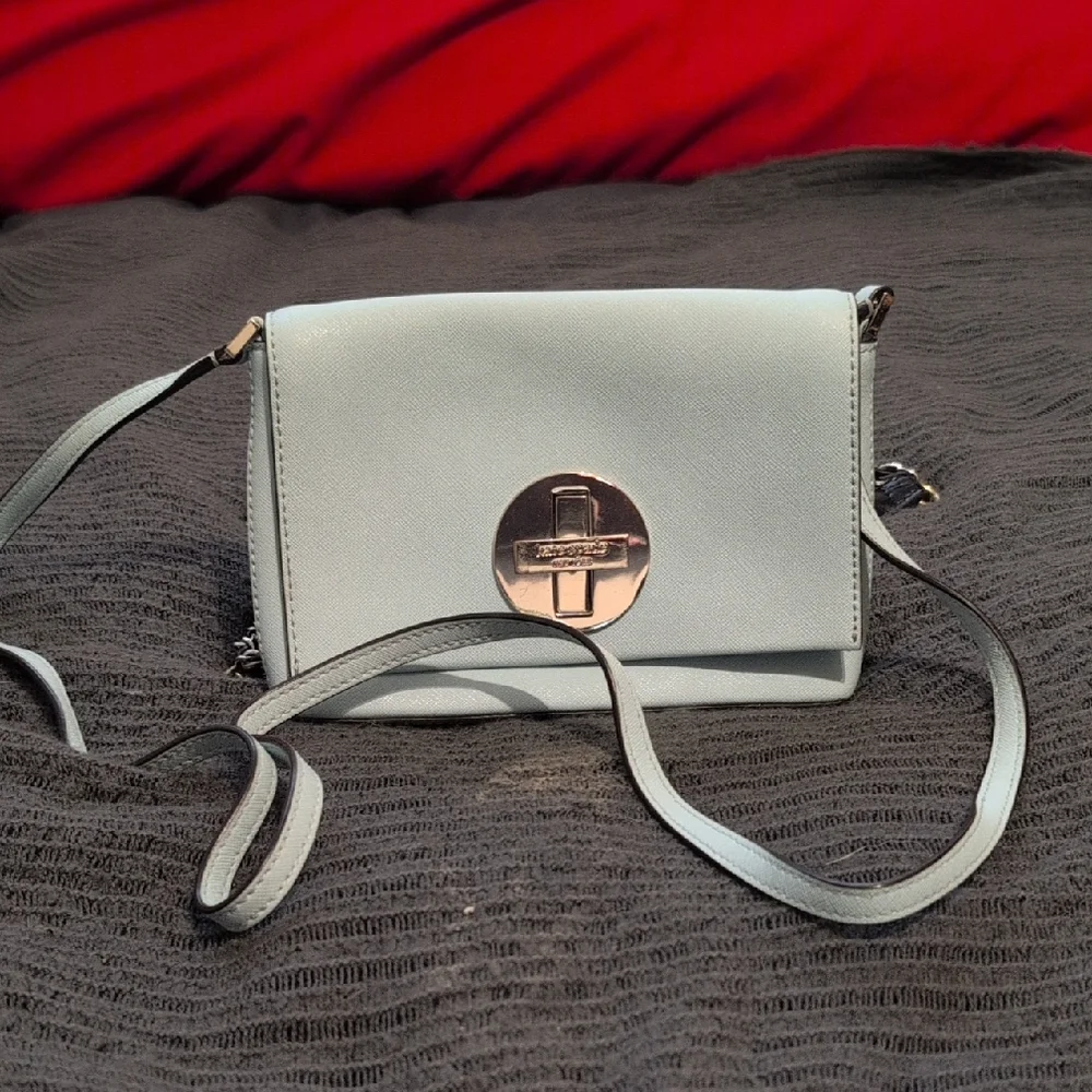 Kate Spade Baby Blue Crossbody Leather Shoulder Bag Size Small